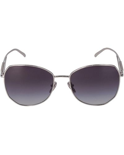 Prada Obsesive Triangle Round Metal Sunglasses - Purple