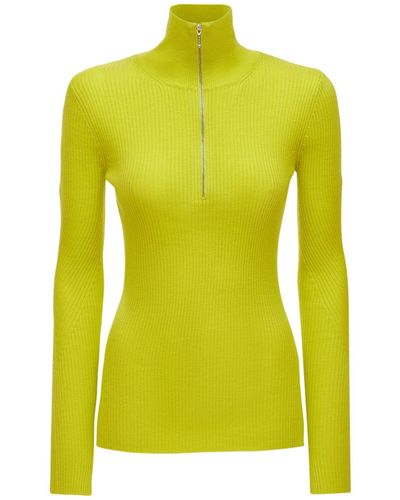 Ganni Rollkragensweater Aus Merinowollstrick - Gelb