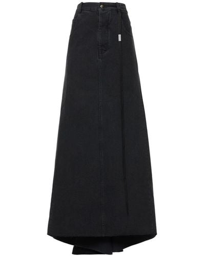 Ann Demeulemeester Cotton Denim Maxi Skirt - Black