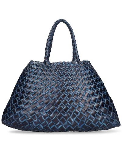 Dragon Diffusion Small Santa Croce Leather Shoulder Bag - Blue