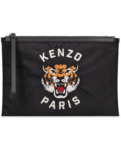 KENZO Tiger Embroidery Pouch - Black