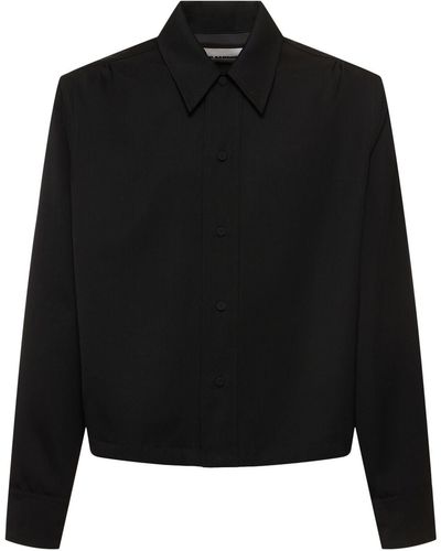 Jil Sander Wool Gabardine Shirt - Black