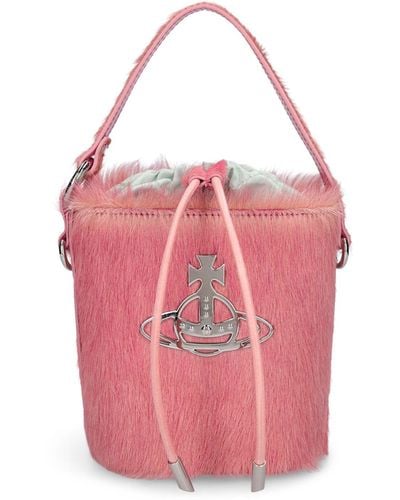 Vivienne Westwood Bolso bucket daisy de piel efecto potro - Rosa