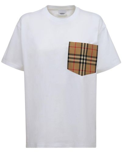 Burberry Camiseta De Algodón - Blanco