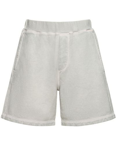 DSquared² Shorts Aus Entspanntem Baumwollfleece - Weiß