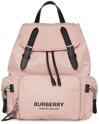 Burberry The Rucksack Medium aus beige und pink Nylon