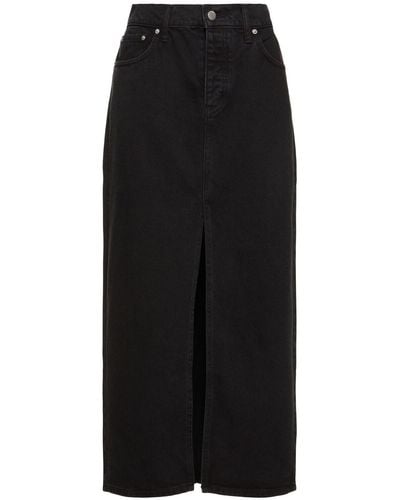 St. Agni Denim Maxi Skirt - Black