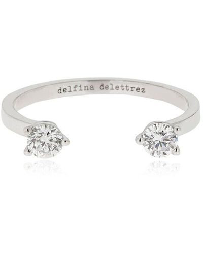Delfina Delettrez Anillo diamond dots 18kt - Blanco