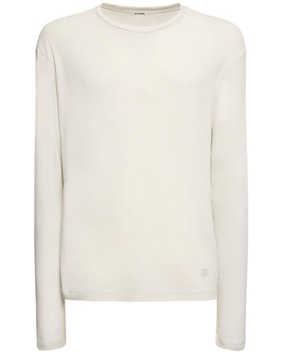 Jil Sander T-shirt manches longues & débardeur en coton - Blanc