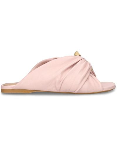 JW Anderson Corner Leather Slide Sandals - Pink