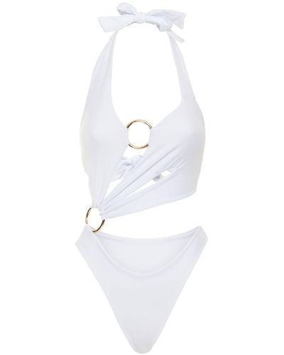 Louisa Ballou Sex Wax Onepiece Stretch Swimsuit - White