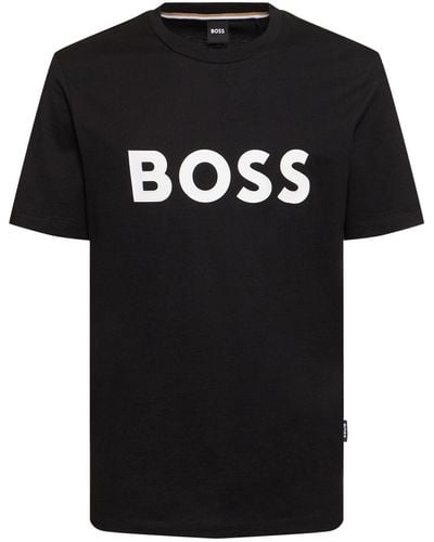 BOSS T-shirt Aus Baumwolle Mit Logo "tiburt 354" - Schwarz