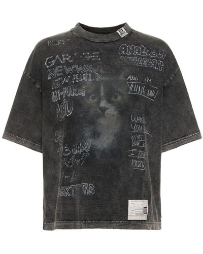 Maison Mihara Yasuhiro T-shirt javellisé - Noir