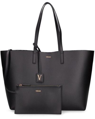 Versace レザートートバッグ - ブラック
