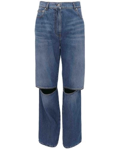 JW Anderson Bootcut-jeans Aus Denim Mit Ausgeschnittenem Knie - Blau