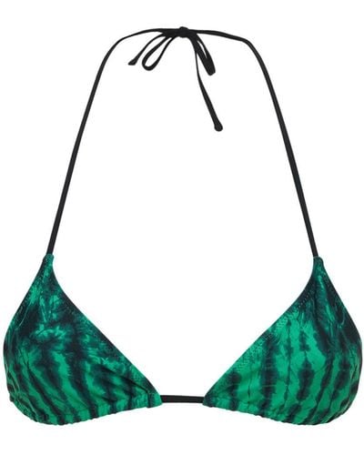 Tropic of C Praia Printed Recycled Tech Bikini Top - Green