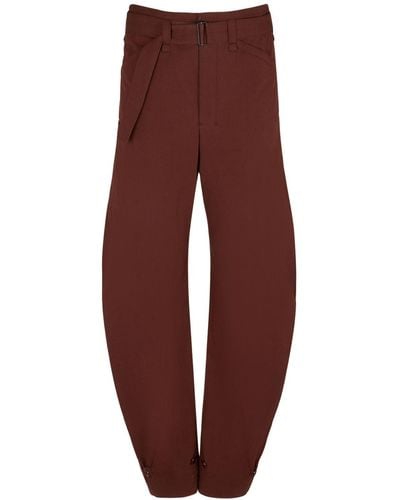 Lemaire Belted Cotton Tapered Trousers