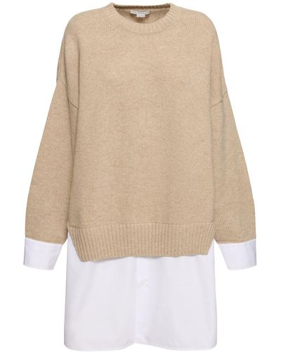 Stella McCartney Wool Knit Crewneck Sweater - Natural