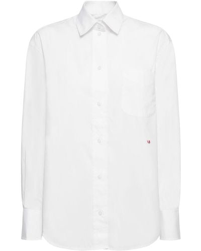 Victoria Beckham S Oversize Cotton Poplin Shirt - White