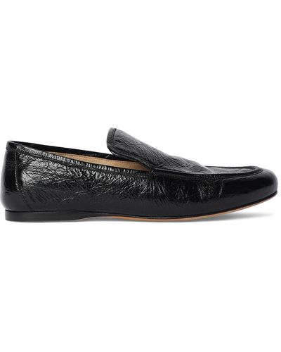 Khaite 10mm Hohe Loafer Aus Leder "alessia" - Schwarz