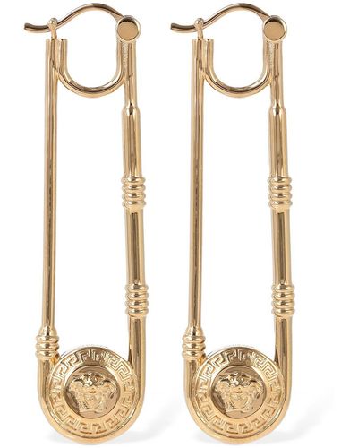 Versace Pin Pendant Earrings - Metallic