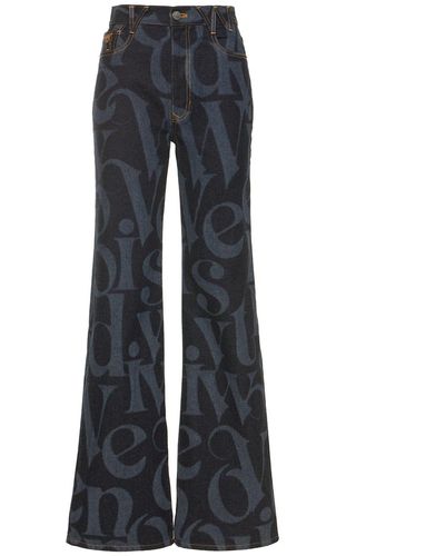 Vivienne Westwood Ray Logo Printed Flared Jeans - Blue