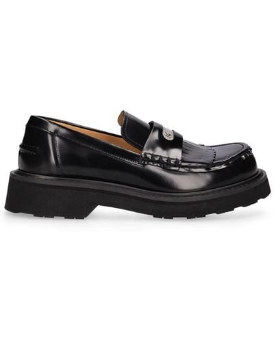 KENZO 30Mm Kenzosmile Leather Loafers - Black