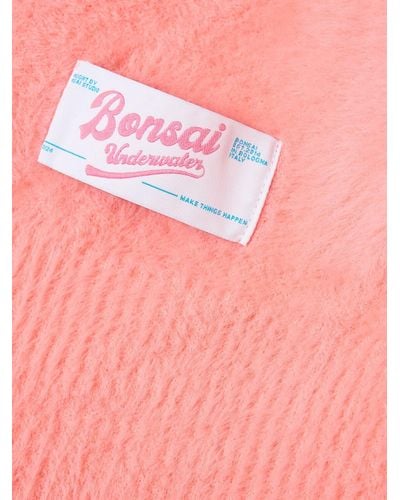 Bonsai Suéter corto de punto con cuello vuelto - Rosa