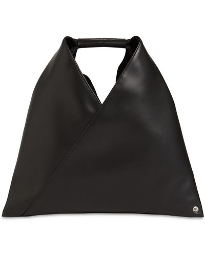 MM6 by Maison Martin Margiela Mn Japanese Faux Leather Top Handle Bag - Black