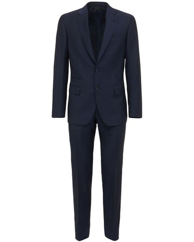 Brioni Anzug Aus Wolle Und Mohair "pre-couture" - Blau