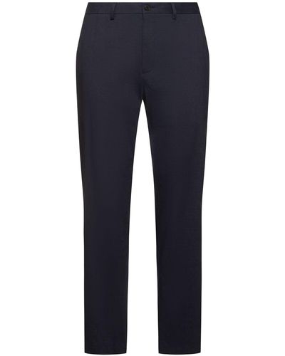 Theory Curtis Straight Linen Blend Trousers - Blue