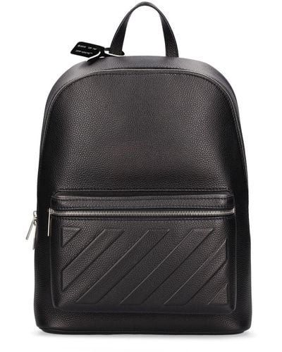 Off-White c/o Virgil Abloh Diagonal Leather Backpack - Black