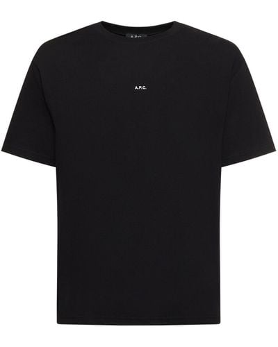 A.P.C. T-shirt en jersey à logo - Noir