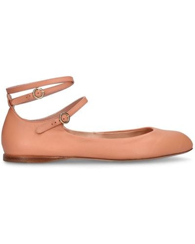 Max Mara 10Mm Norma Leather Ballet Flats - Pink