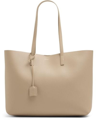 Saint Laurent Leather Shopping Bag - Natural