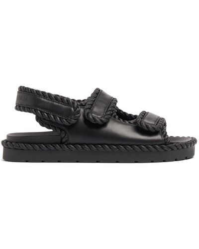 Bottega Veneta 45mm Jack Leather Flat Sandals - Black