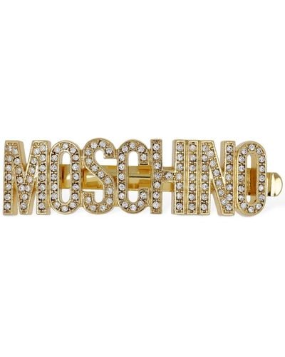 Moschino Crystal Hair Clip - Metallic