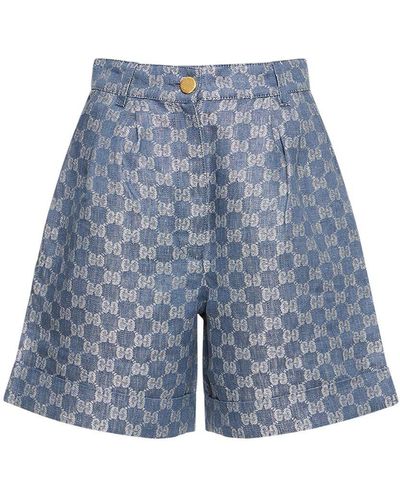 Gucci Shorts gg jacquard - Blu
