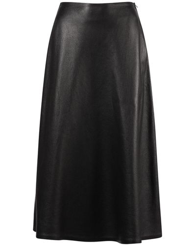 Balenciaga A-Line Leather Skirt - Black