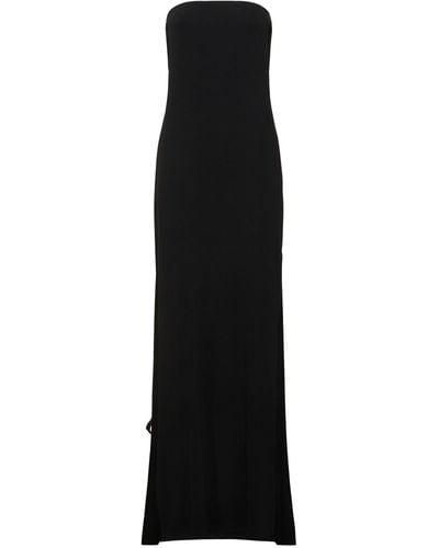 Ann Demeulemeester Aura Strapless Jersey Long Dress - Black