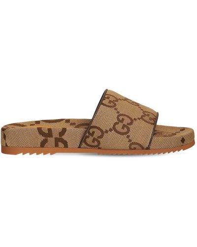 Gucci Mules En Toile GG Maxi Pour - Marron