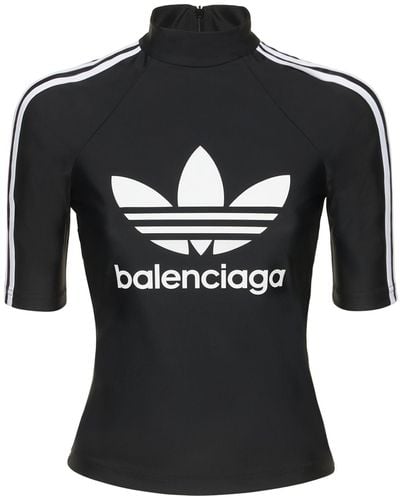 Balenciaga Adidas Athletic S/S Spandex Top - Black