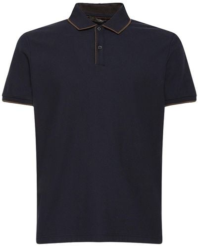 Loro Piana Brentwood Honeycomb Jersey Piqué Polo - Blue