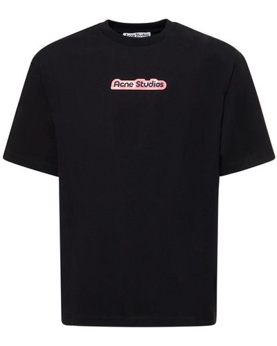 Acne Studios Extorr Ski Logo Cotton T-shirt - Black
