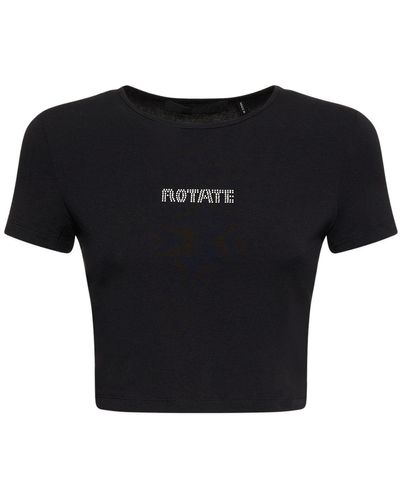 ROTATE BIRGER CHRISTENSEN T-shirt court en coton à logo - Noir