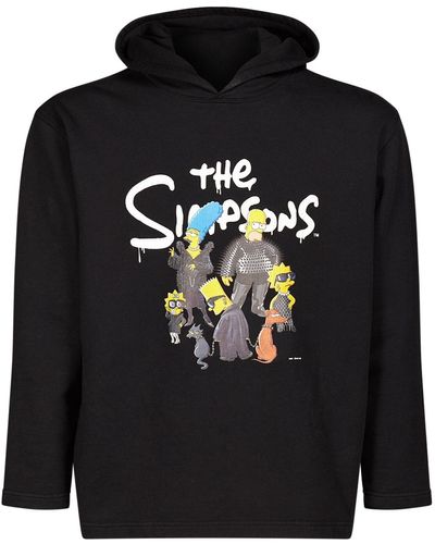 Balenciaga The Simpsons Tm Cropped Cotton Hoodie - Black