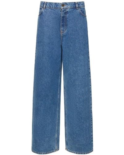 Philosophy Di Lorenzo Serafini Low Rise Cotton Denim Wide Jeans - Blue