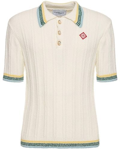 Casablancabrand Boucle Knitted Polo Shirt - Natural