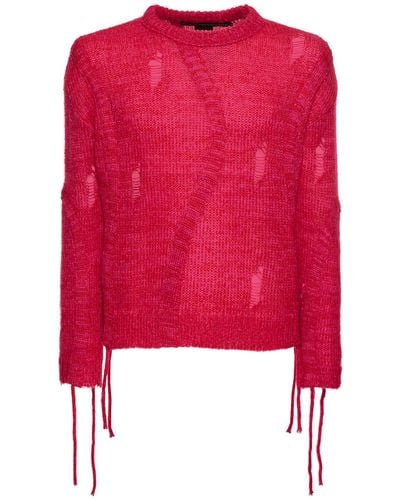 ANDERSSON BELL Colbine Mohair Blend Crewneck Jumper - Red