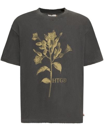 Honor The Gift Flower Print Cotton Jersey T-Shirt - Black